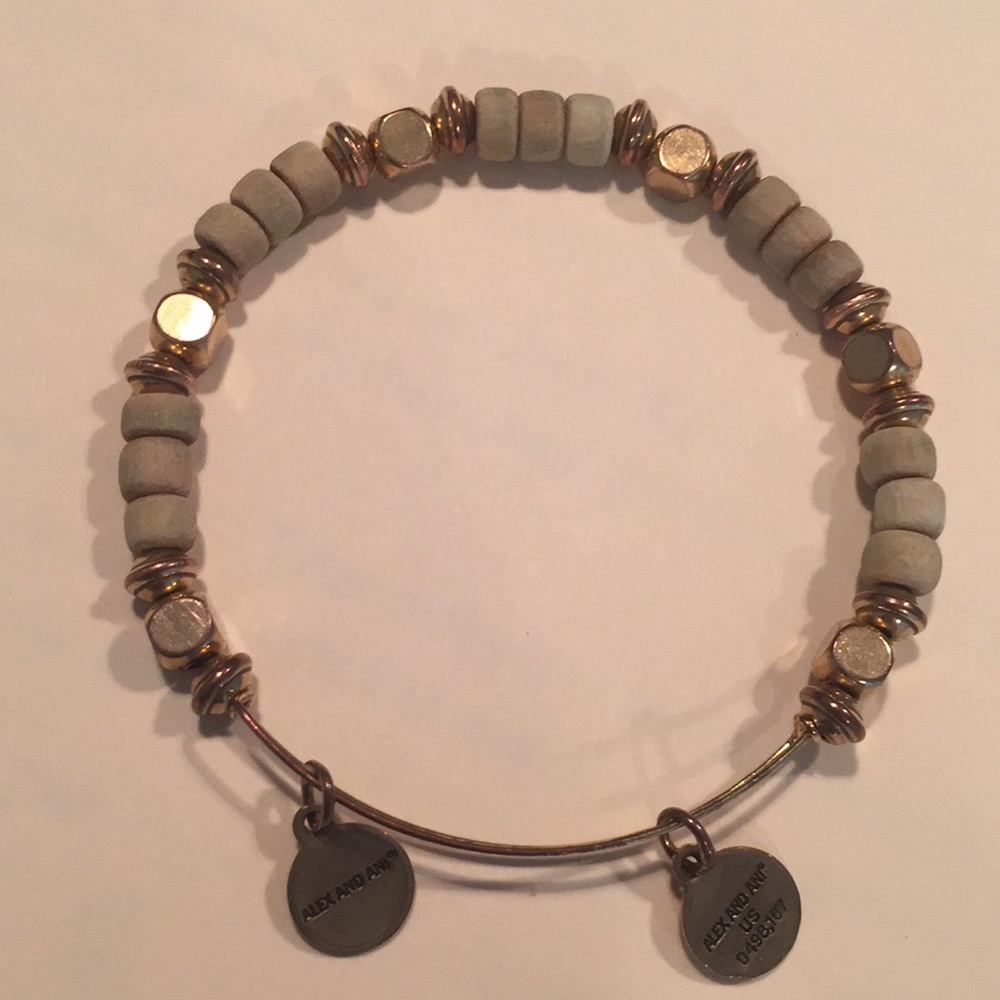ALEX AND ANI Wood beaded bangle.